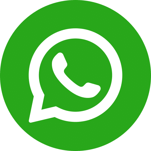 Logo WhatsApp: une icône de téléphone blanc stylisé dans une bulle de dialogue blanche sur un fond circulaire vert vif. Représente l'application de messagerie.